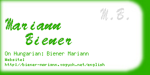 mariann biener business card